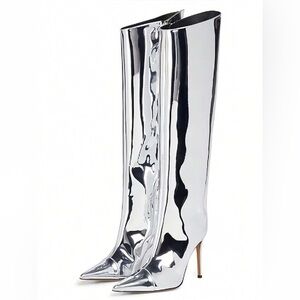 Silver fashion boots Never worn